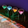 4 Pcs Solar Power Diamond Shaped Garden Lights